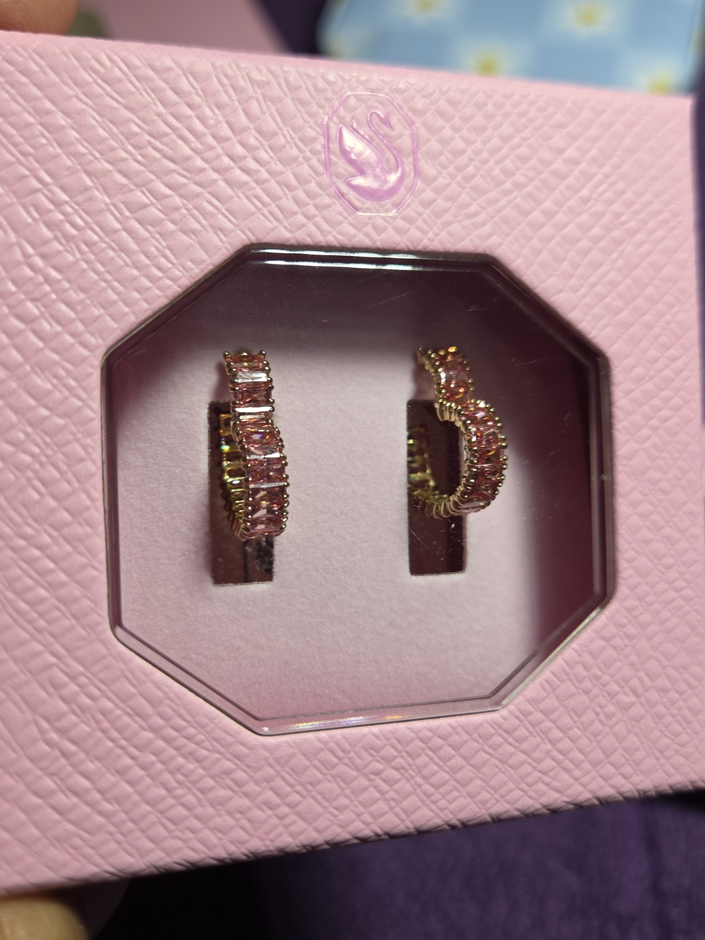 Swarovski Crystal Heart Hoop Earrings